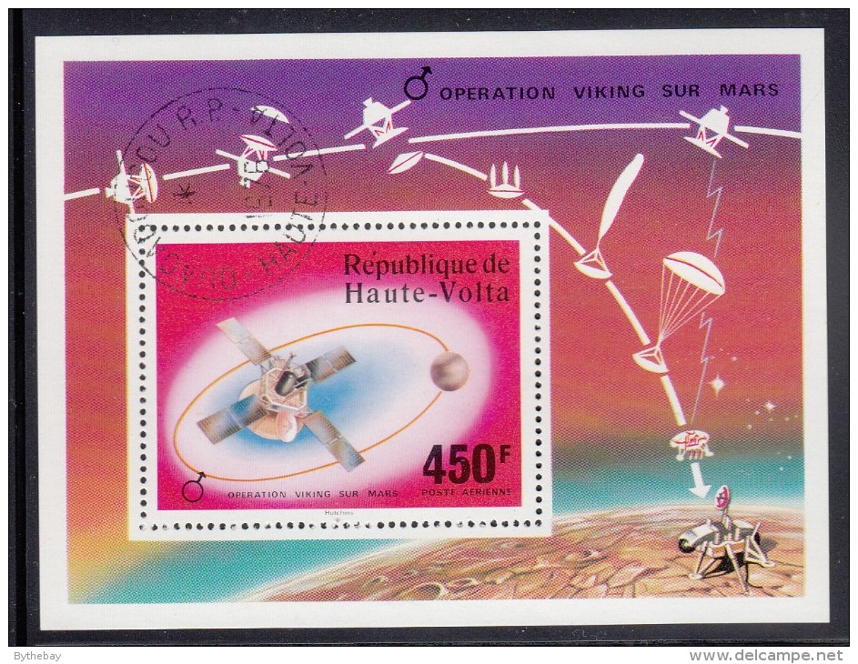 Upper Volta/Burkina Faso Used Scott #C240 Souvenir Sheet 450fr Viking Operation To Mars - Haute-Volta (1958-1984)