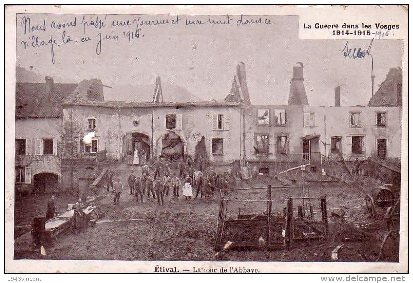 C 11101 - ETIVAL - 88 - La Cour De L'abbaye - CPA - La Guerre Dans Les Vosges 1914 - 1918 - Défauts - - Etival Clairefontaine