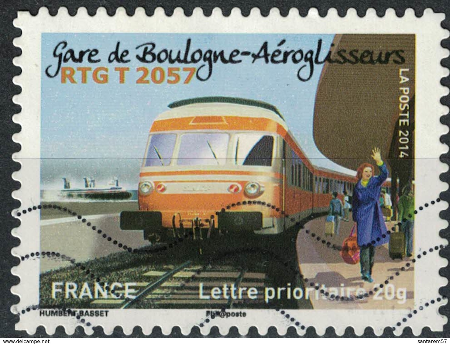 France 2014 Oblitéré Used Stamp Trains Gare De Boulogne Aéroglisseurs RTG T 2057 - Oblitérés