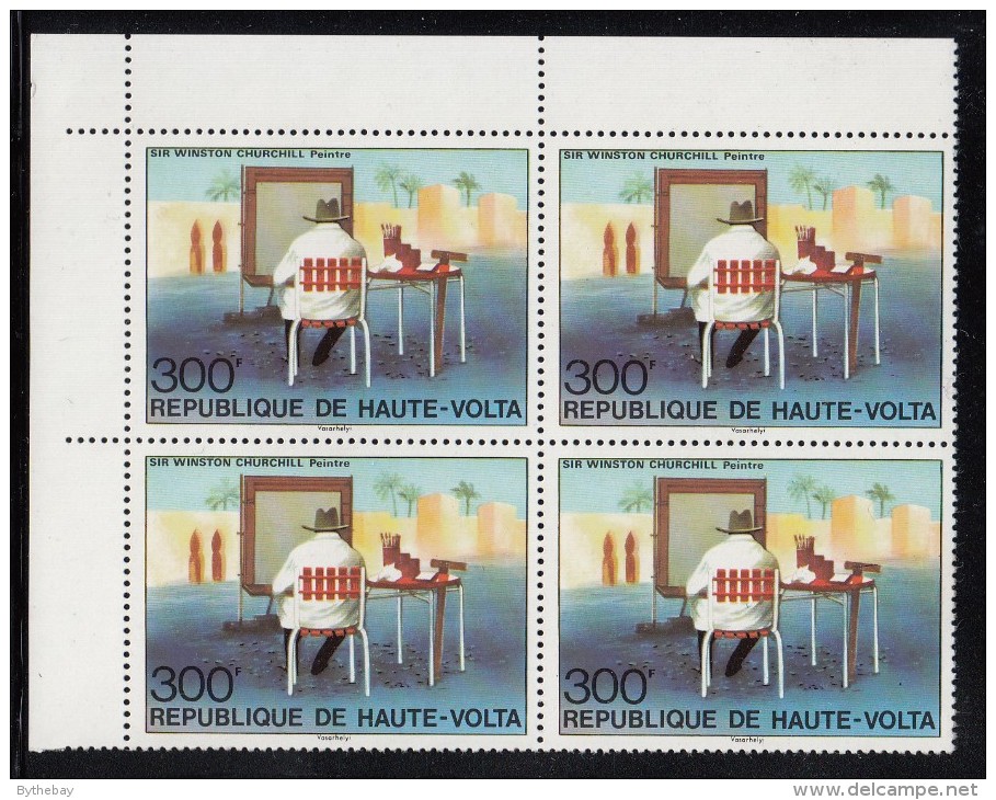 Upper Volta/Burkina Faso MNH Scott 346-#350 Set Of 5 Upper Left Corner Blocks Sir Winston Churchill - Haute-Volta (1958-1984)