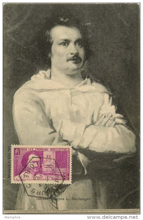 Honoré De Balzac  Yv 438  Oblitération &laquo;Tours  1951&raquo;  Lieu De Sa Naissance - 1930-1939