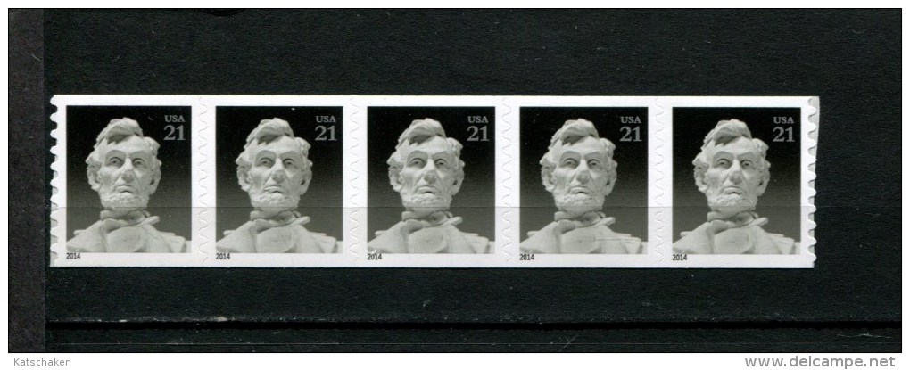 291979317 USA  POSTFRIS MINT NEVER HINGED POSTFRISCH EINWANDFREI SCOTT 4861 Strip Van 5 Abraham Linooln - Unused Stamps