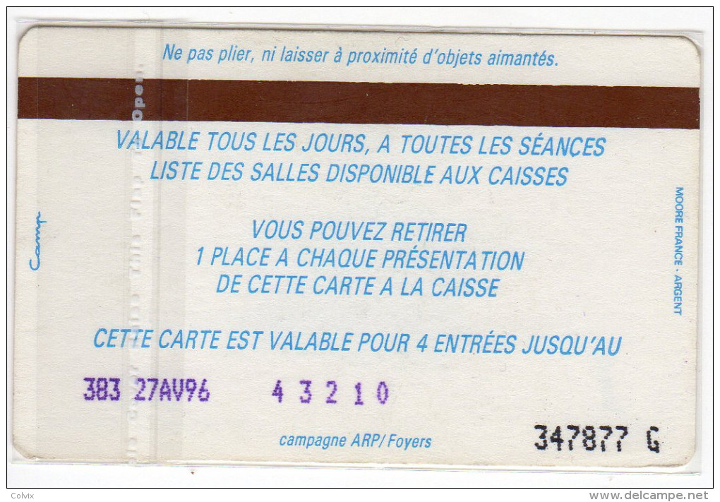 FRANCE CARTE UGC 1 PLACE Numérotée Avril 1996 - Cinécartes