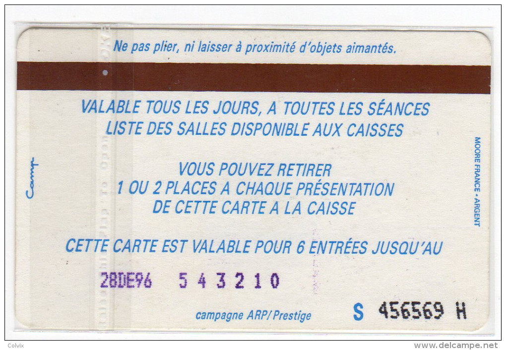 FRANCE CARTE UGC 2 PLACES Numérotée Dec 1996 - Cinécartes