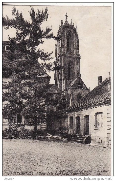 SELESTAT-SCHLETTSTADT (Bas-Rhin)  St.Georgs-Kirche-Tour Cathédrale Saint-Georges  - VOIR 2 SCANS - - Selestat