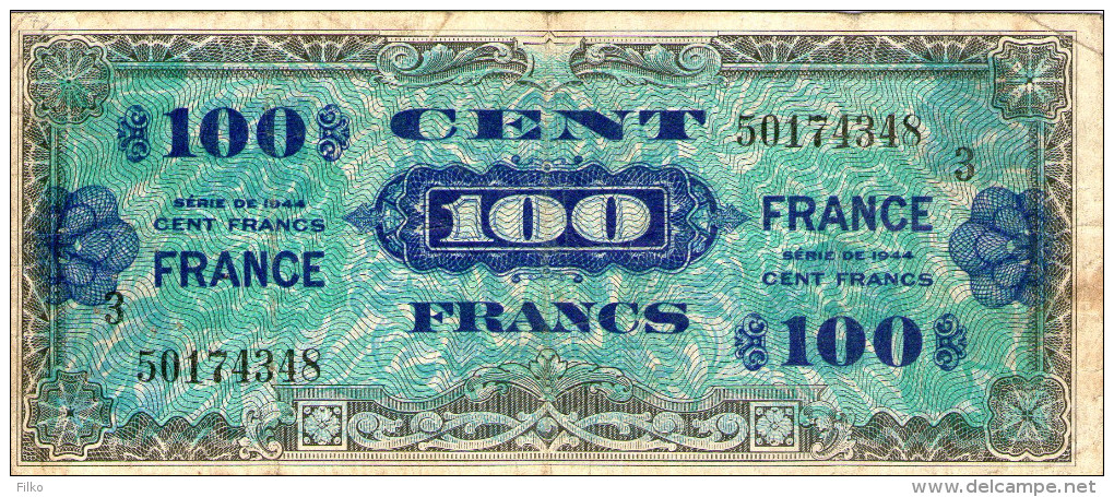 France,100 Francs,type Verso France,P.123c,alphabet:3.50174348,see Scan - 1945 Verso Francés