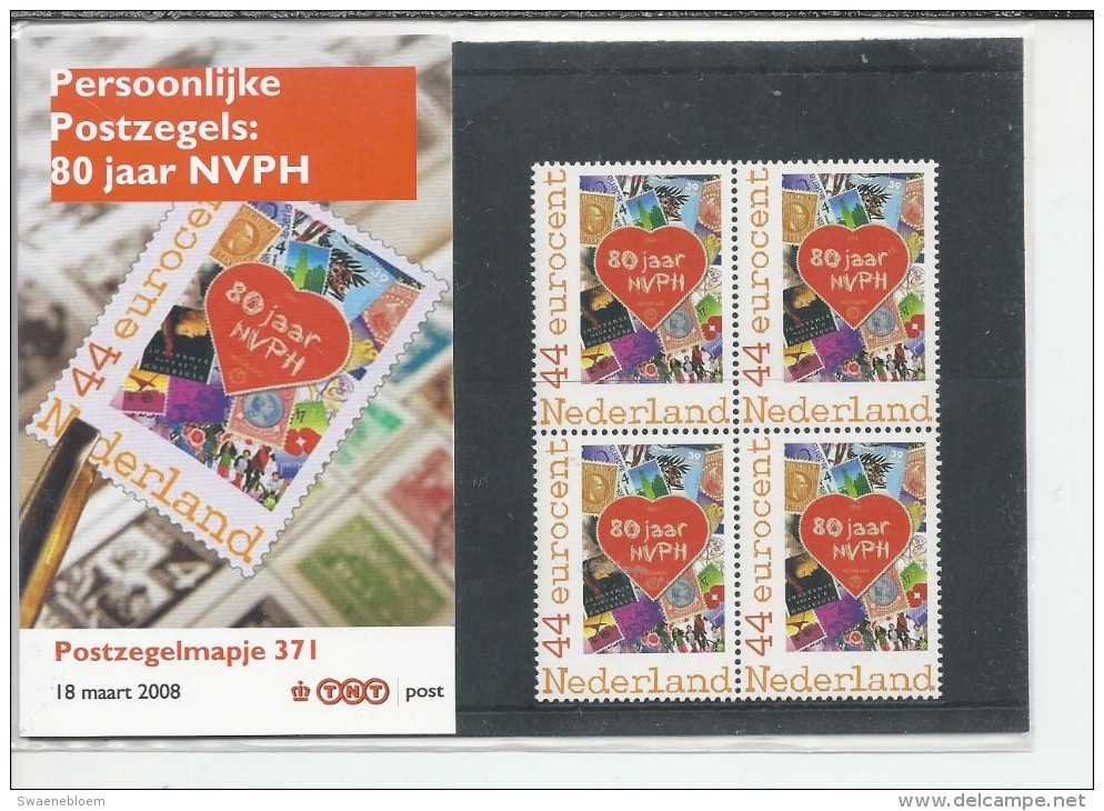 Pz.- Nederland Postfris PTT Mapje Nummer 371 - 18-03-2008 - Persoonlijke Postzegels: 80 Jaar NVPH. 2 Scans - Unused Stamps