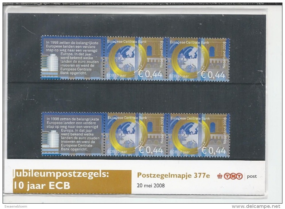 Pz.- Nederland Postfris PTT mapje nummer 377 a-b-c-d-e - 20-05-2008 - Jubileumpostzegels: AEX, Bruna, ANWB, ECB, KNAW.