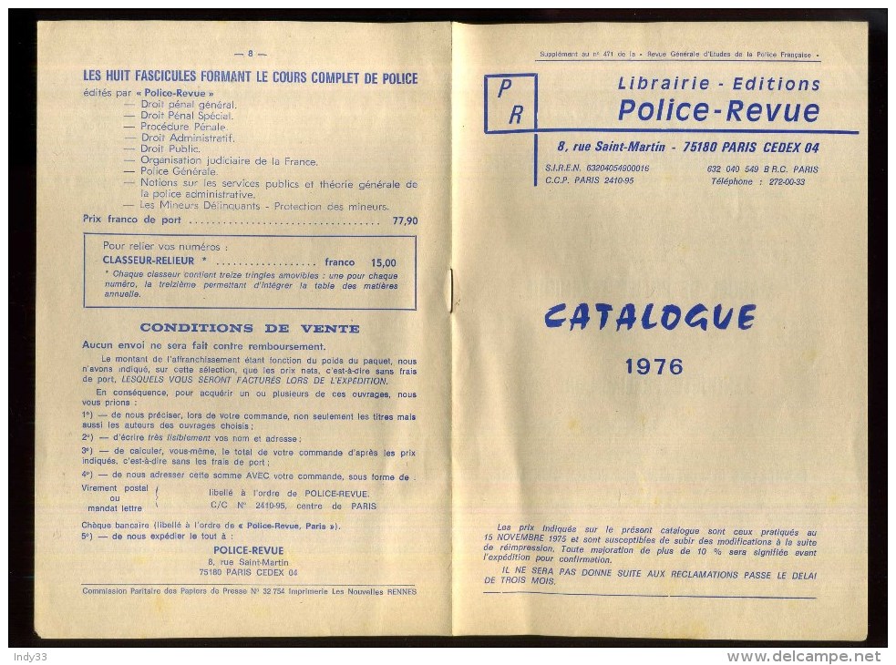 - POLICE REVUE . CATALOGUE 1976 . - Police