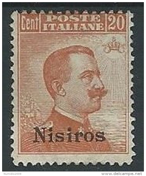 1921-22 EGEO NISIRO EFFIGIE 20 CENT MH * - G024 - Ägäis (Nisiro)