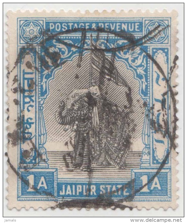 India, Princely State Jaipur, Elephant, Used, Inde Indien Condition As Per The Scan - Jaipur