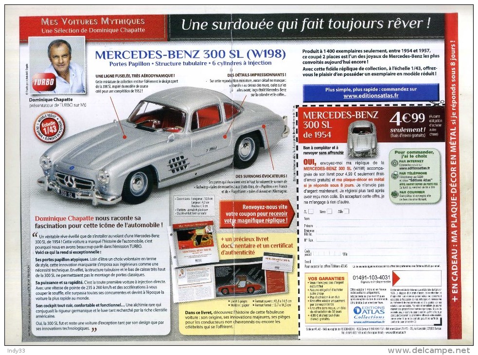 - FRANCE 2014 . CARTE REPONSE MERCEDES BENZ 300SL  . - Cartes/Enveloppes Réponse T