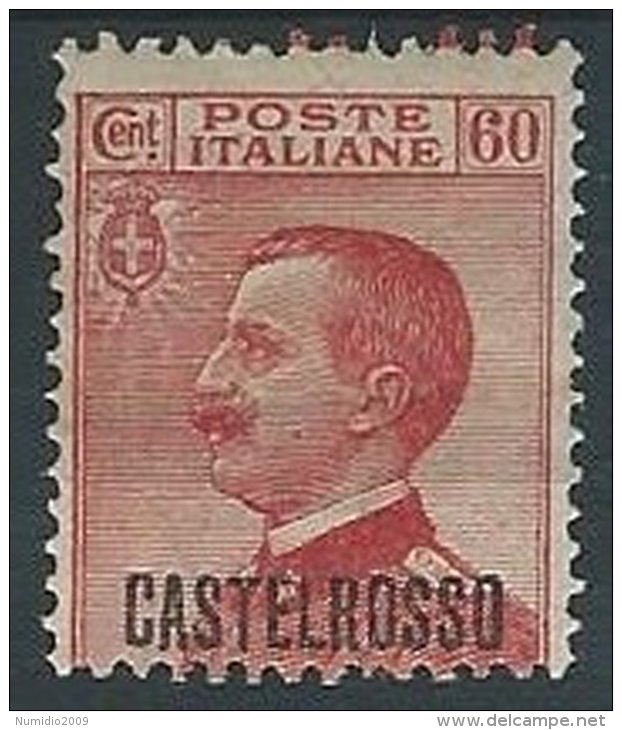 1922 EGEO CASTELROSSO EFFIGIE 60 CENT MH * - G026 - Castelrosso