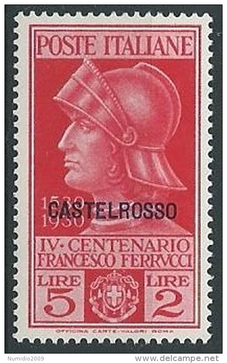 1930 EGEO CASTELROSSO FERRUCCI 5 LIRE MH * - G028 - Castelrosso