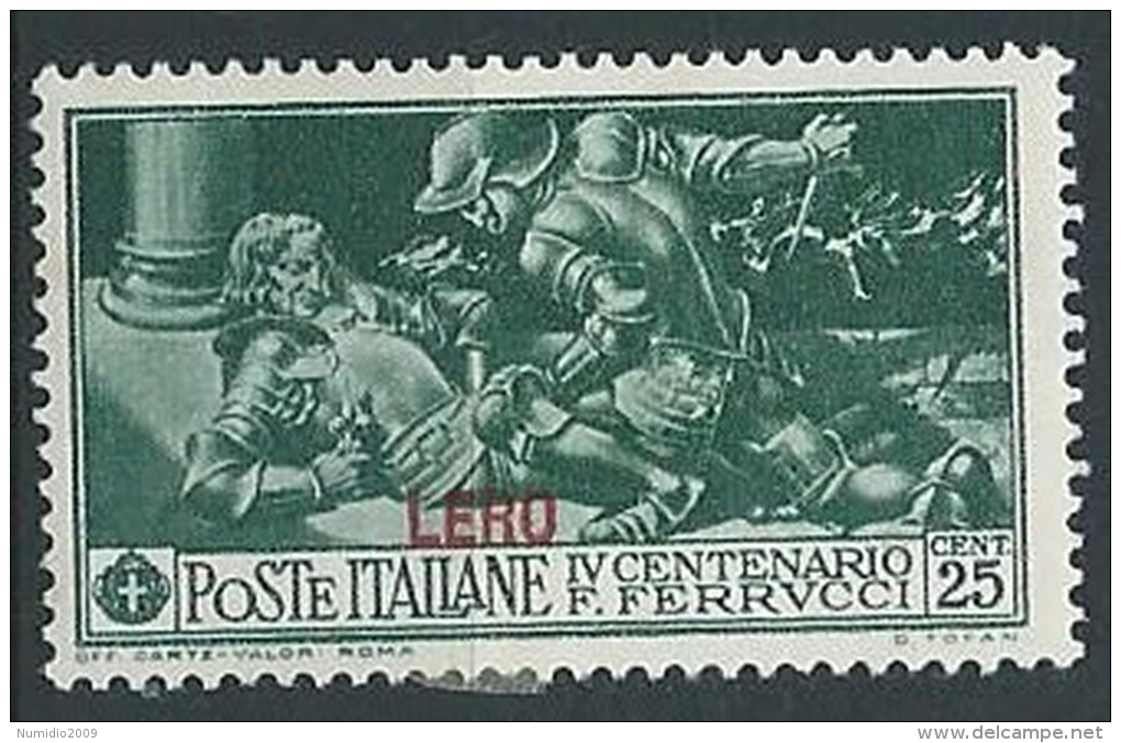 1930 EGEO LERO FERRUCCI 25 CENT MH * - G029 - Ägäis (Lero)