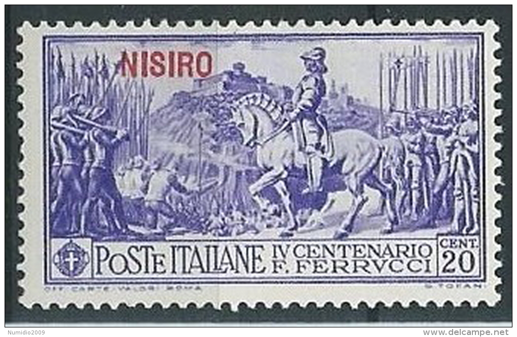 1930 EGEO NISIRO FERRUCCI 20 CENT MH * - G029 - Egeo (Nisiro)