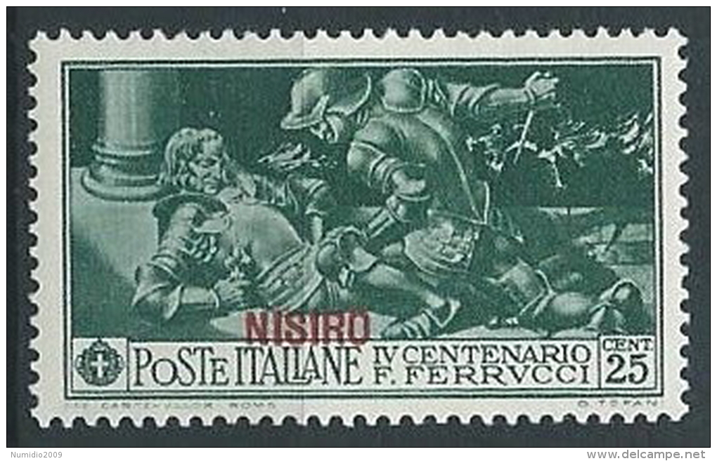 1930 EGEO NISIRO FERRUCCI 25 CENT MH * - G030 - Ägäis (Nisiro)