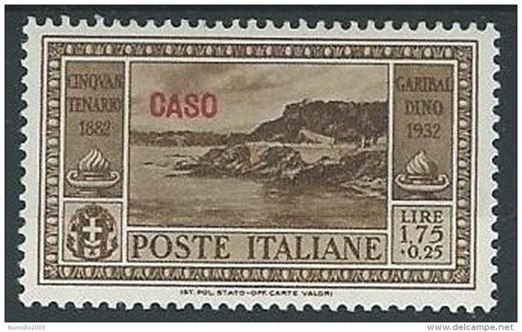 1932 EGEO CASO GARIBALDI 1,75 LIRE MH * - G033 - Egeo (Caso)