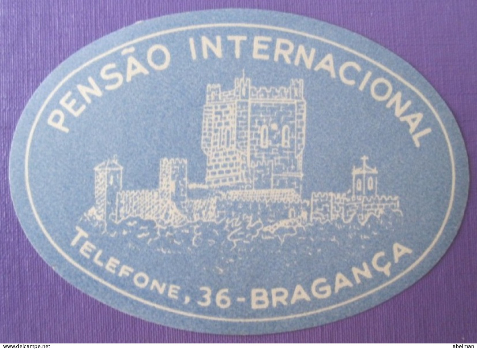 HOTEL PENSAO RESIDENCIA STALAGEM POUSADA INTERNATIONAL MINI BRAGANCA STICKER LUGGAGE LABEL ETIQUETTE AUFKLEBER PORTUGAL - Etiketten Van Hotels