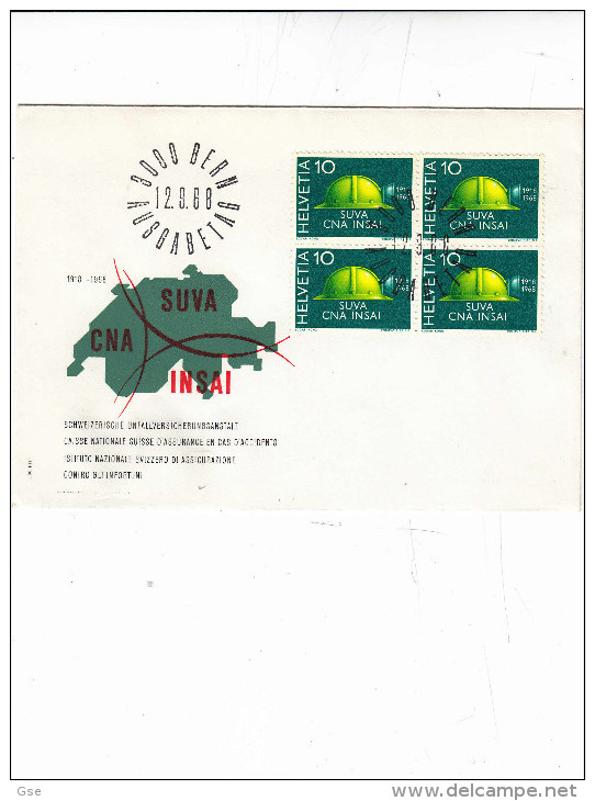 SVIZZERA  1968 - FDC - Yvert  811 - Assicurazione Infortuni - Annullo Speciale - First Aid