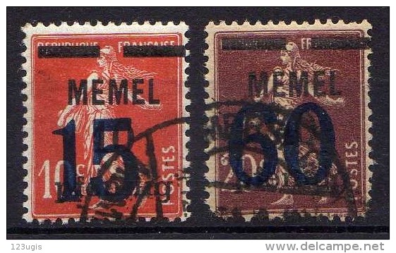 Memel 1921 Mi 34-35, Gestempelt [261214XI] - Memelgebiet 1923