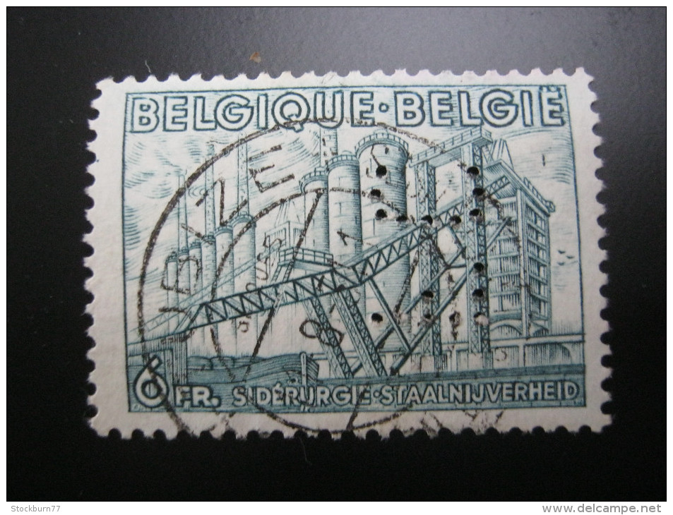 Belgien   ,  FIRMENLOCHUNG , Perfin , 2 Scans  , Selten - 1951-..