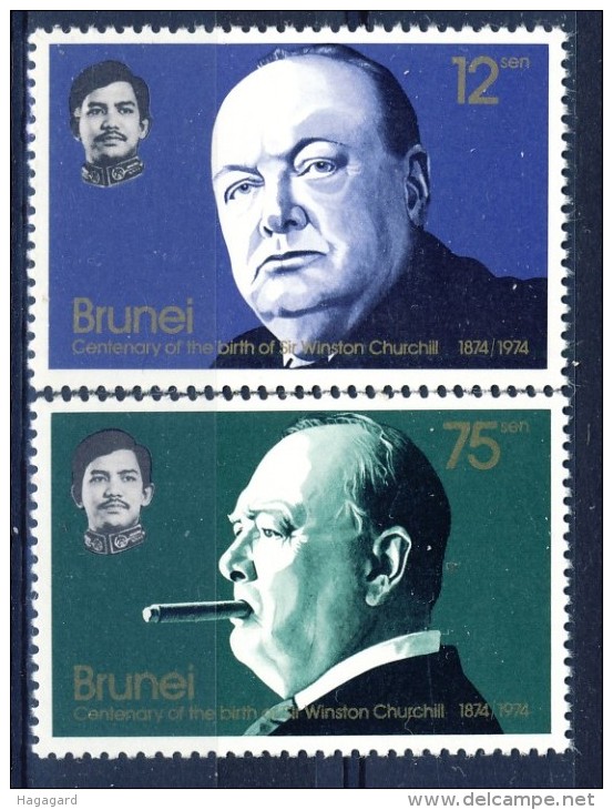 ##K617. Bruneio 1974. Churchill. Michel 209-10. MNH(**) - Brunei (...-1984)