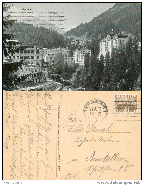 AK Salzburg 5640 Bad Gastein Badgastein 1929 Österreich AUSTRIA Amstetten AUTRICHE Ansichtskarte Picture Postcard - Bad Gastein