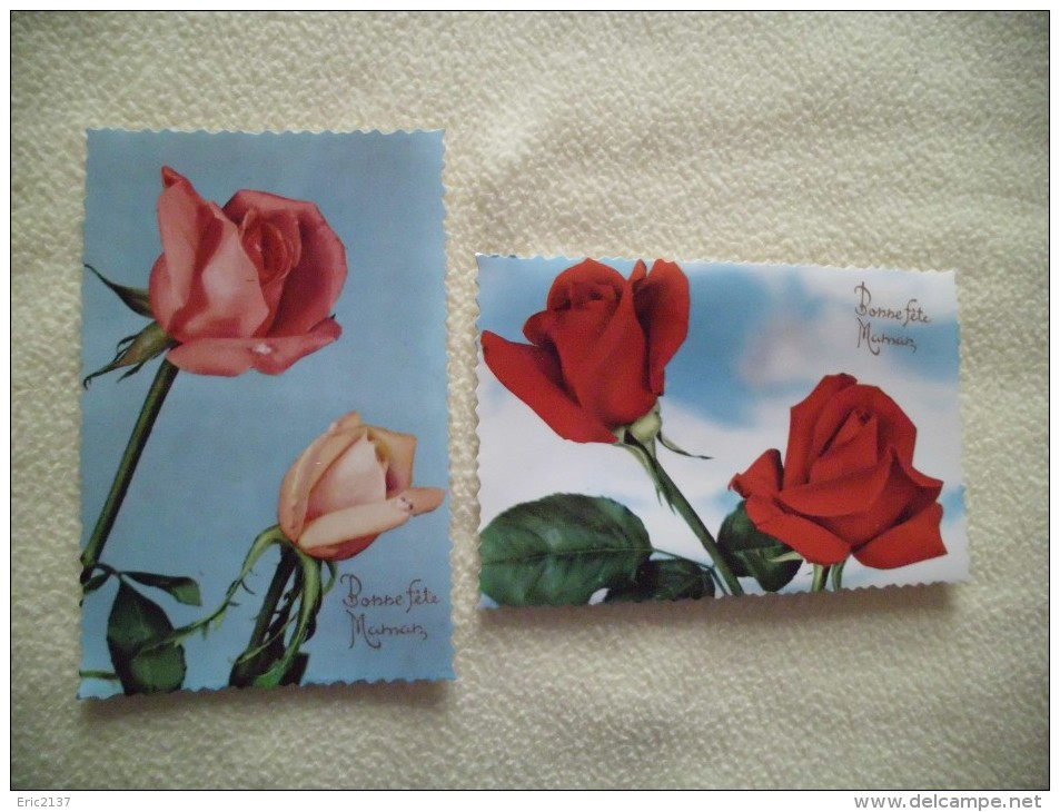 2 CARTES...BELLES ROSES...BONNE FETE MAMAN - Mother's Day