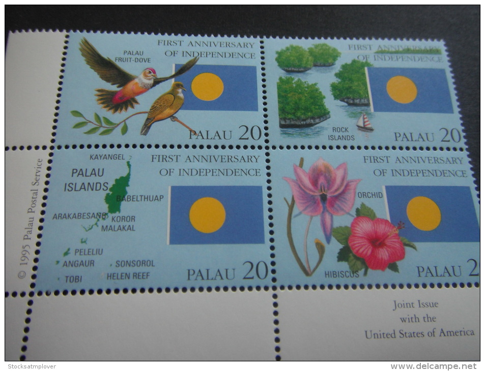 Palau  -Birds,National Flag Of Palau ,map . Flower - Climbing Birds