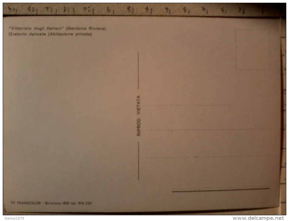 Cart. -  Gardone Riviera - Lago Di Garda - " Vittoriale Degli Italiani "  Oratorio Dalmata. - Histoire