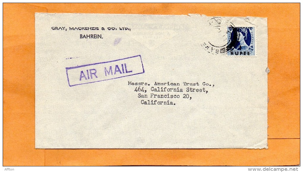 Bahrain Old Cover Mailed To USA - Bahrain (...-1965)