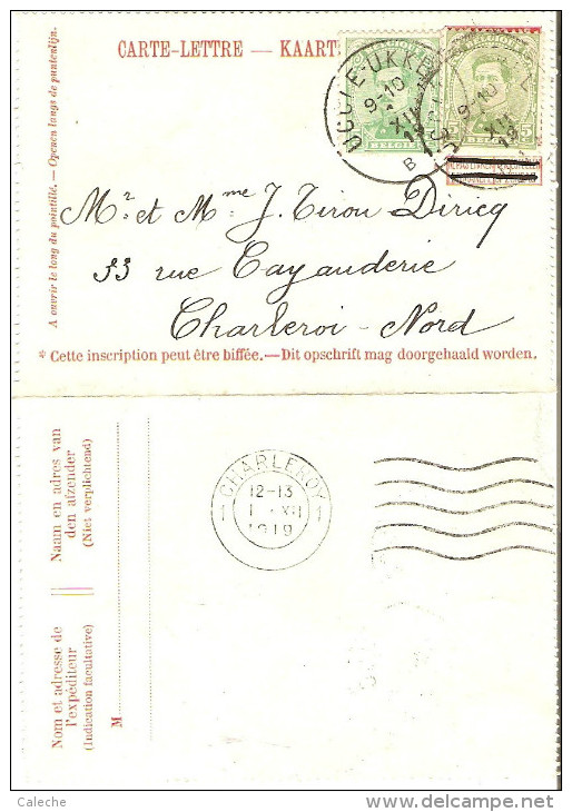 Carte-lettre De Type Pellens Ayant Servi De Support - Fortune Cancels (1919)
