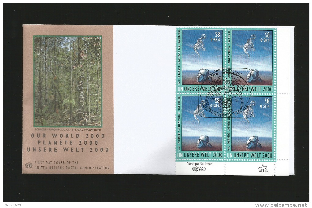 Vereinigte Nationen 2000 , Unsere Welt - FDC - 4er Set Stamps - 30.05.2000 - - FDC