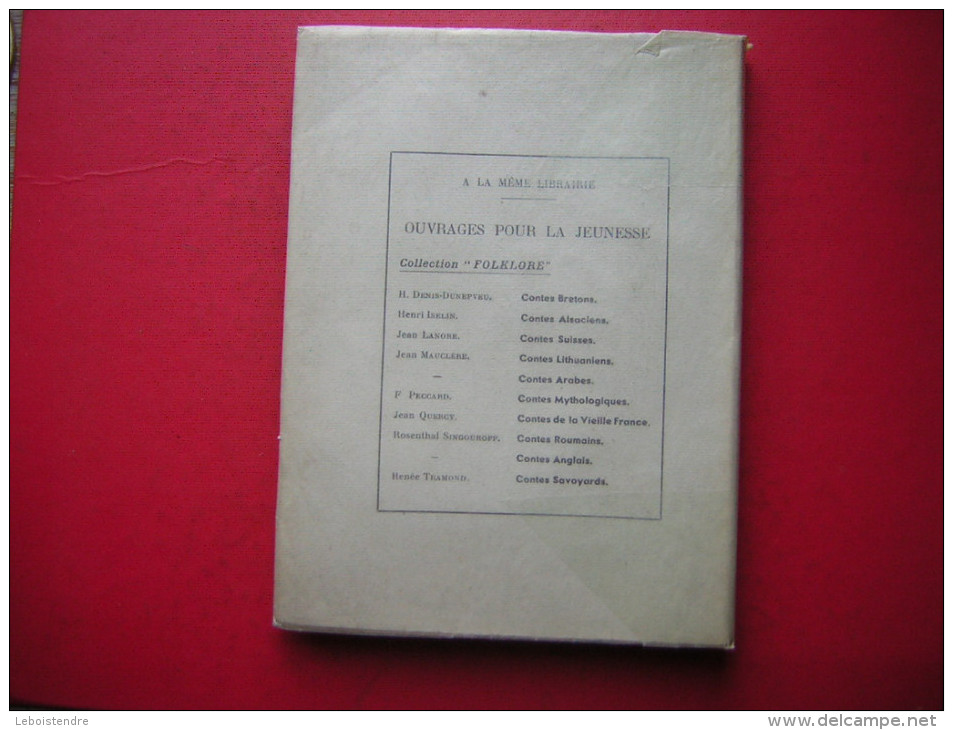 COLLECTION FOLKLORE  JEAN LANORE  CONTES SUISSES  F LANORE EDITEUR 1951   ILLUSTRATIONS DE G LASSAUVAJUE - Cuentos