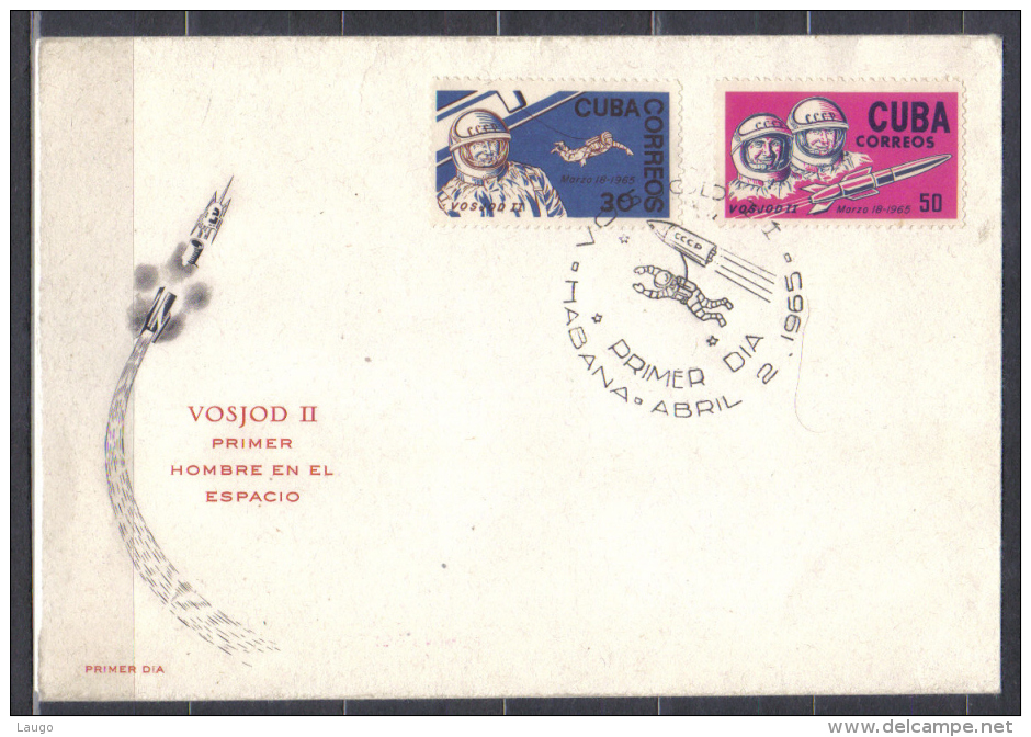 Cuba FDC Mi 1008-1009 Space Astronauts Vostok 2 1965   Unused  RARE - Otros & Sin Clasificación