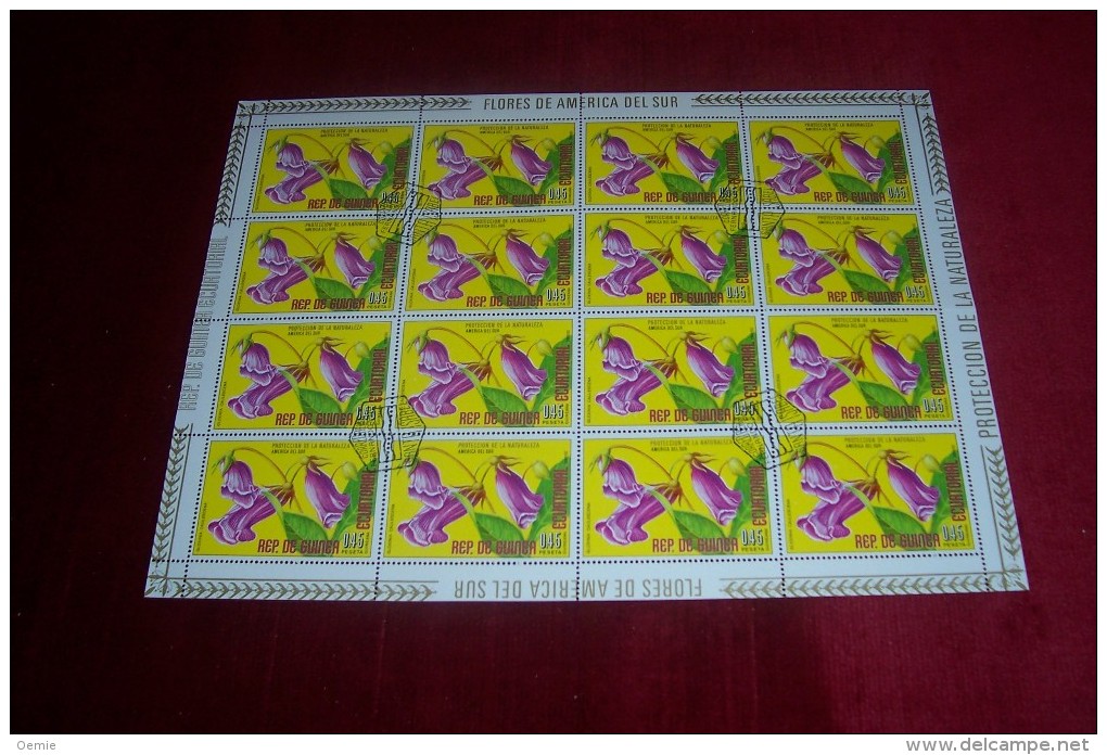 FEUILLE  COMPLETTE DE GUINEE EQUATORIALE  °°  THEME FLEURS - Guinea Equatoriale