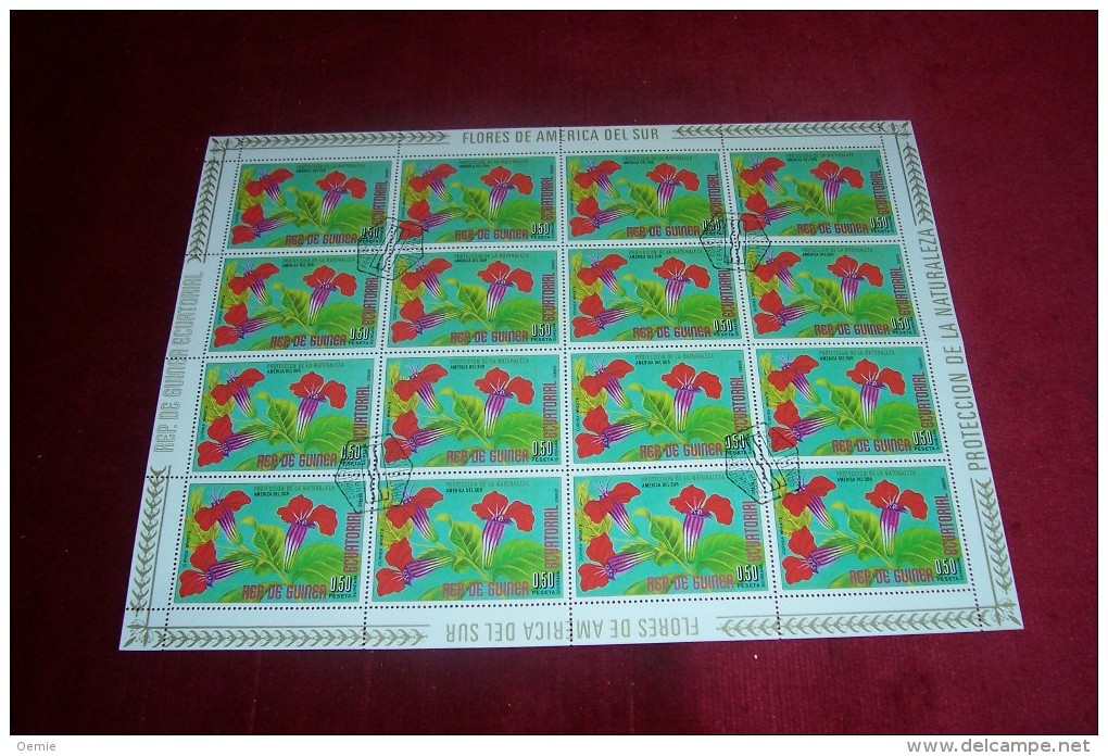 FEUILLE  COMPLETTE DE GUINEE EQUATORIALE  °°  THEME FLEURS - Guinea Equatoriale