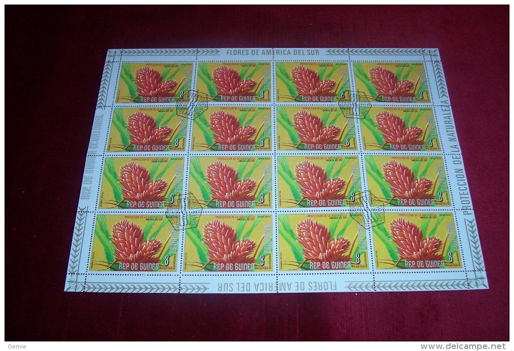 FEUILLE  COMPLETTE DE GUINEE EQUATORIALE  °°  THEME FLEURS - Guinea Equatoriale