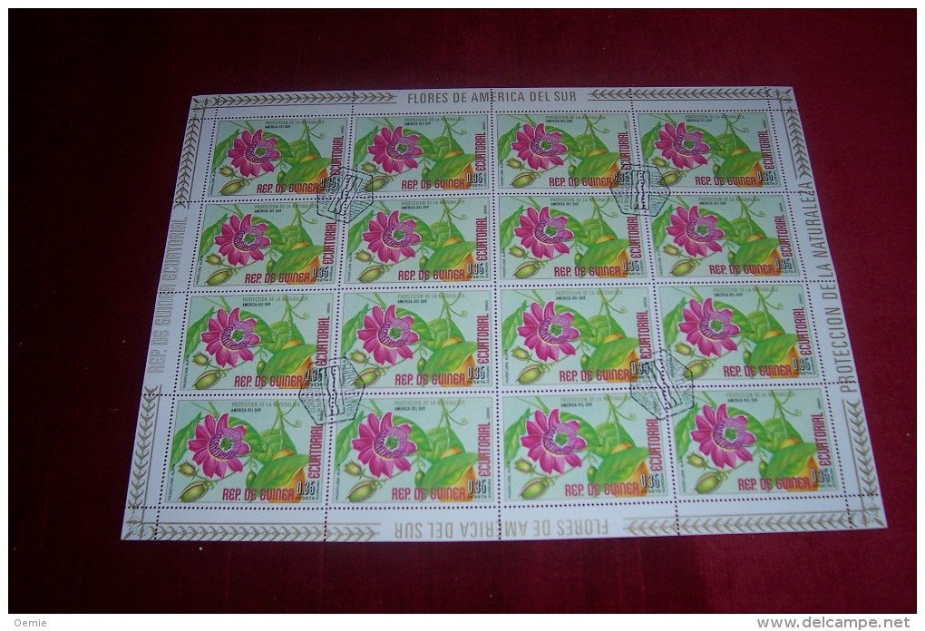 FEUILLE  COMPLETTE DE GUINEE EQUATORIALE  °°  THEME FLEURS - Guinea Equatoriale