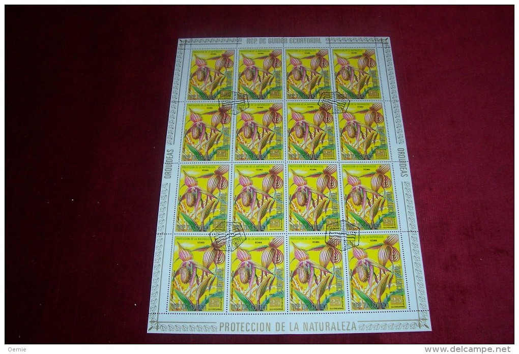 FEUILLE  COMPLETTE DE GUINEE EQUATORIALE  °°  THEME FLEURS - Guinea Equatoriale