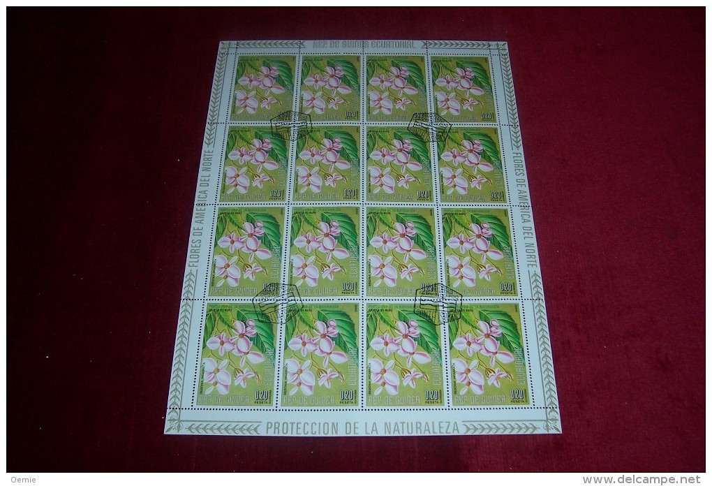 FEUILLE  COMPLETTE DE GUINEE EQUATORIALE  °°  THEME FLEURS - Guinea Equatoriale