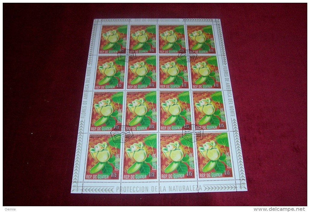 FEUILLE  COMPLETTE DE GUINEE EQUATORIALE  °°  THEME FLEURS - Guinea Equatoriale