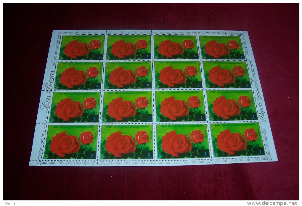 FEUILLE  COMPLETTE DE GUINEE EQUATORIALE  °°  THEME FLEURS - Guinea Equatoriale