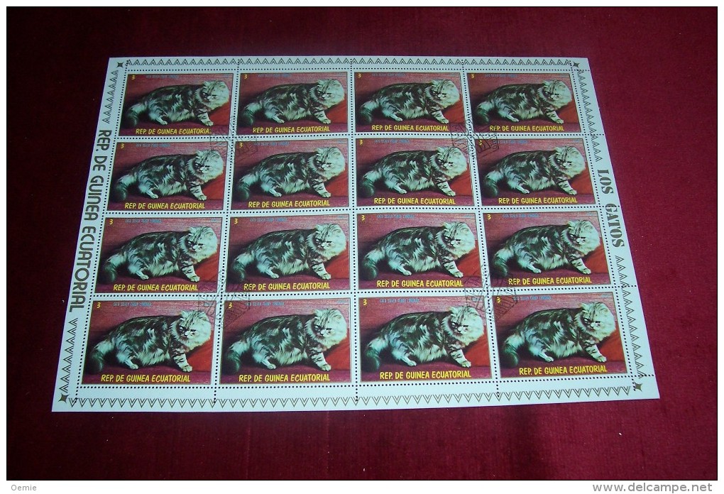 FEUILLE  COMPLETTE DE GUINEE EQUATORIALE  °°  THEME   LES CHATS - Guinea Equatoriale