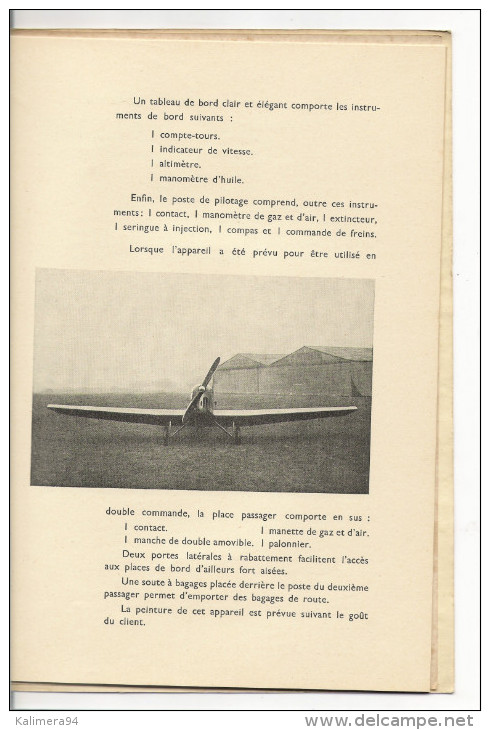 CATALOGUE des avions FARMAN de 1932  ( modèles 360 + 356 + 355 + 400 + 390 + 202 + 190 ) avec TARIFS ( photos MICHAUD )