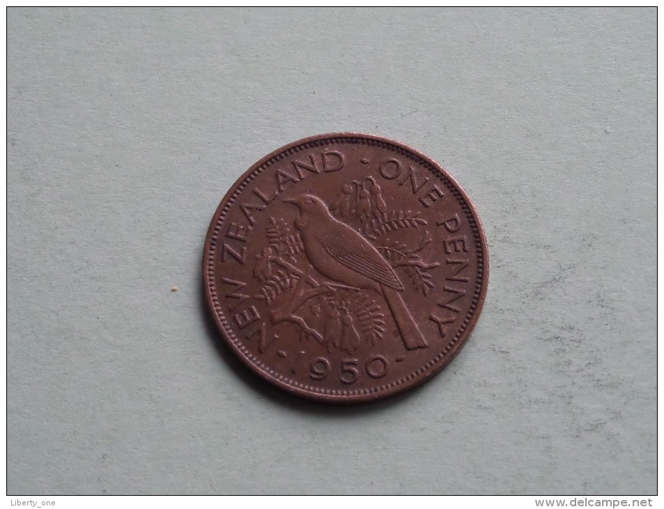 1950 - Penny / KM 21 ( Uncleaned - For Grade, Please See Photo ) ! - New Zealand