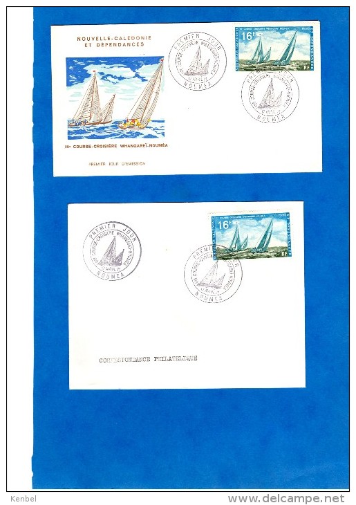 2 Enveloppes 1er Jour : 3e Course Croisiére Wangarei-Nouméa1971 Nouvelle-Calédonie - Briefe U. Dokumente