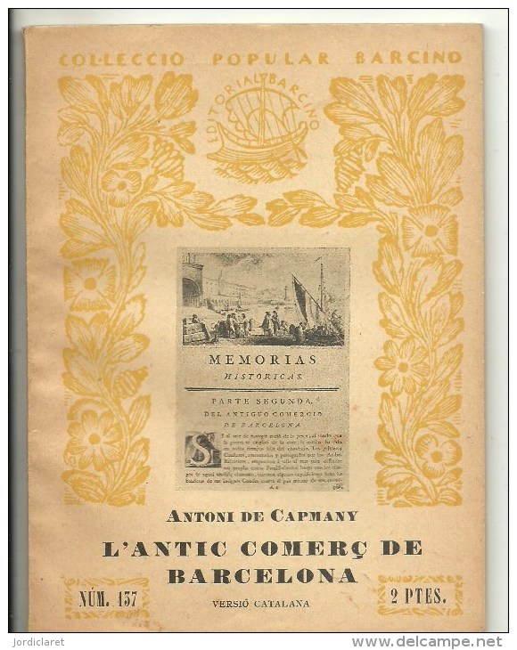 ANTIC COMERÇ  DE BARCELONA  1937 EDIT.BARCINO - Geografía Y Viajes