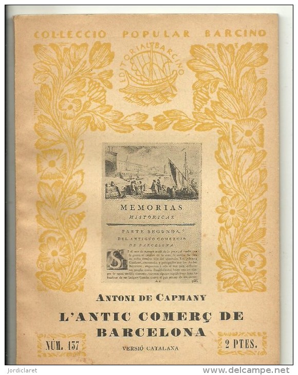 ANTIC COMERÇ  DE BARCELONA  1937 EDIT.BARCINO - Géographie & Voyages